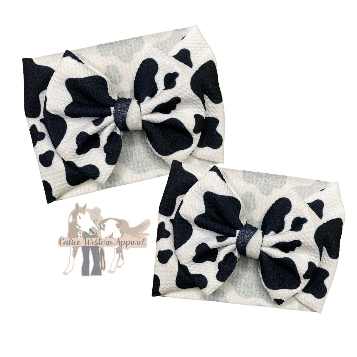 B&W Cow Print Head Wrap